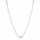 ZINZI zilveren ketting 42-45cm met ronde zirkonia, sierlijk omklemd door twee golvende staafjes ZIC2766