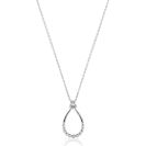 ZINZI zilveren ketting 45cm met open druppelvormige hanger, met bolletjes en drie witte zirkonia’s ZIC2839
