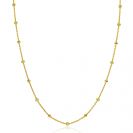 ZINZI gold plated zilveren fantasie ketting met 13 geelgroene donuts en glanzende bolletjes 42-45cm ZIC2508