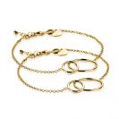 ZINZI set van 2 zilveren armbanden geel verguld ronde vormen 16-19cm ZIA1278G-SET
