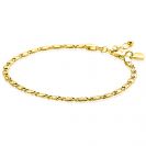 ZINZI gold plated zilveren scroll schakel armband (3mm breed) waarbij de schakels een dubbele krul/kronkeling maken 17-20cm ZIA2712G