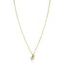 ZINZI goldplated zilveren ketting 45cm met klavertje vier en hartje hanger ZIC2783Y