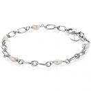 ZINZI zilveren schakel armband met natuurlijk gevormde zoetwaterparels 19cm ZIA-BF112