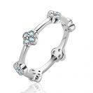 ZINZI zilveren ring (5mm breed) met lichtblauwe klavers ZIR2663