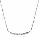 ZINZI zilveren schakelketting 45cm met golvend staafje 'waves' met witte zirconia's ZIC2034