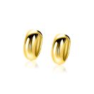 13,5mm ZINZI goldplated zilveren gladde oorringen met brede ronde buis 5mm met luxe klapsluiting ZIO2791G