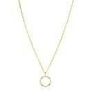 ZINZI goldplated zilveren ketting 45cm met open ronde hanger, verfraaid met X-details en witte zirkonia’s ZIC2814