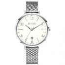 ZINZI horloge SOPHIE witte wijzerplaat met datum, stalen kast 38mm, stalen mesh band 14mm ZIW1406
