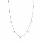 ZINZI zilveren ankerketting met kleine bolletjes en vijf gladde hartjes 42-45cm ZIC2531