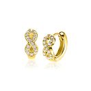 12,5mm ZINZI goldplated zilveren oorringen met Infinity-symbool bezet met zirkonia’s en luxe klapsluiting ZIO2790Y