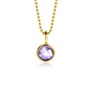 JUNI hanger 8mm gold plated geboortesteen licht paars amethist zirconia (zonder collier)