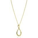 ZINZI goldplated zilveren ketting 60cm met grote gestileerde Infinity-hanger 52mm ZIC2675G