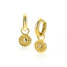 8mm ZINZI gold plated zilveren oorbedels zon ZICH2741 (zonder oorringen)