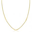 ZINZI gold plated zilveren popcorn schakelketting 45-48cm met drie paperclip schakelaccenten ZIC2709G