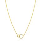 ZINZI goldplated zilveren ketting met twee verbonden ronde schakels witte zirconia's ZIC1782Y