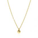 ZINZI gold plated zilveren paperclip schakelketting met bol hart hanger 9mm, 42-45cm ZIC2661