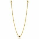 ZINZI zilveren gourmet ketting 14K geelverguld bol 45cm ZIC987G
