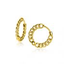 17mm ZINZI gold plated zilveren oorringen, vanaf zijkant gourmet schakel zichtbaar, 2mm breed, met luxe klapsluiting  ZIO1414G