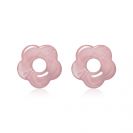 26mm oorbedels bloem roze kunststof ZICH2720R