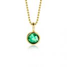 MEI hanger 8mm gold plated geboortesteen groen smaragd zirconia (zonder collier)