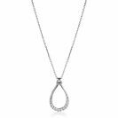 ZINZI zilveren ketting 40-45cm met stijlvolle open druppelvormige hanger 31mm ZIC2555