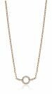 ZINZI zilveren ketting rosé verguld strak rond design wit 42-45cm ZIC1063R