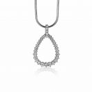 ZINZI zilveren luxe hanger 23 mm open druppelvorm witte zirconia's ZIH2123 (zonder collier)