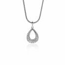 ZINZI zilveren hanger druppel wit ZIH1756 (zonder collier)