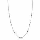 ZINZI zilveren schakel ketting met zeven gladde bamboe vormen 40-45m ZIC2577
