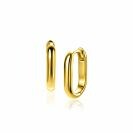 15,5mm ZINZI gold plated zilveren oorringen in ovale vorm met ronde buis 3mm breed ZIO2604G