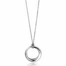 ZINZI zilveren anker ketting 40-45cm met open organische ovale hanger (22mm) ZIC2476
