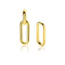 20mm ZINZI gold plated zilveren oorbedels open ovale vorm glad ZICH2415G (zonder oorringen)