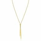 ZINZI gold plated zilveren Y-collier 43–46cm met popcorn schakel en twee bungelende kettinkjes ZIC2710G