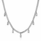 ZINZI zilveren gourmet collier met baguette zirconia's 40-45cm ZIC2104