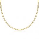 ZINZI zilveren ketting 45cm in 14K geel verguld met trendy paperclip schakels van 3,4mm breed ZIC1992G