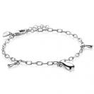 ZINZI zilveren schakel armband met drie druppelvormige hangers 17-19cm ZIA-BF109