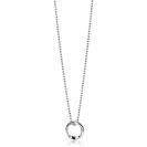 ZINZI zilveren bolletjes ketting met gladde hanger in ronde organische vorm 45-48cm ZIC2611