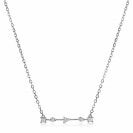 ZINZI zilveren ketting 45cm met staafje rond vierkant driehoek wit ZIC2043