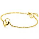 ZINZI gold plated zilveren schakelarmband met hartvormige slot hanger 17-20cm ZIA2673G