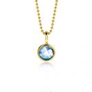 DECEMBER hanger 8mm gold plated geboortesteen blauw topaas zirconia (zonder collier)