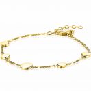 ZINZI zilveren armband 14K geel verguld ronde plaatjes met gourmet schakel 17-20cm ZIA2158G