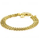 ZINZI gold plated zilveren armband met 8mm brede rolex-style schakel 16,5-20cm ZIA2289G