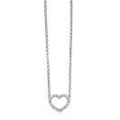 Zinzi zilveren ketting hart wit 42-45cm ZIC1098