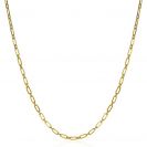 ZINZI zilveren ketting 45cm geel verguld met 'paperclip' schakel 2,4mm breed ZIC2033G