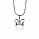 ZINZI zilveren hanger vlinder 11mm, bezet met een witte zirconia ZIH-BF47
