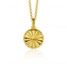 ZINZI gold plated zilveren hanger zonnestralen rond 15mm ZIH2296 (zonder collier)