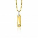 ZINZI gold plated zilveren rechthoekig plaatje als hanger 20mm bezet met witte zirconia ZIH2298 (zonder collier)