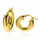 ZINZI gold plated zilveren gladde oorringen 22x5mm rond ZIO2277G