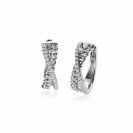 ZINZI zilveren luxe oorringen cross-over design: bezet met witte zirconia's en gourmet schakels 18x6mm ZIO2326