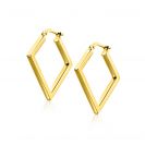 ZINZI gold plated zilveren oorringen 20mm met vierkante vorm buisdikte 2mm ZIO2336G
